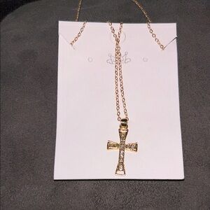 Elegant Gold Cross Pendant Necklace